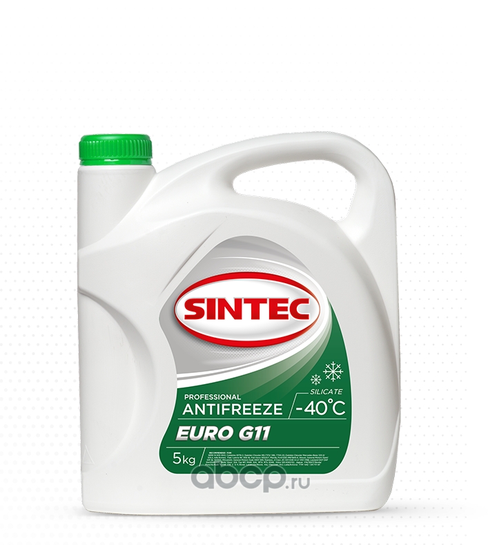 Sintec Антифриз -40 Euro ( зелёный) 5кг Акция 1 кг бесплатно